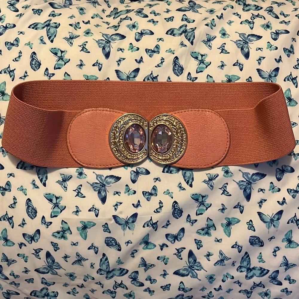 **SOLD** Stretchy, Front Clasp, Gemmed Buckle, Waist Belt